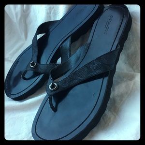 Coach Shelly leather flip-flops